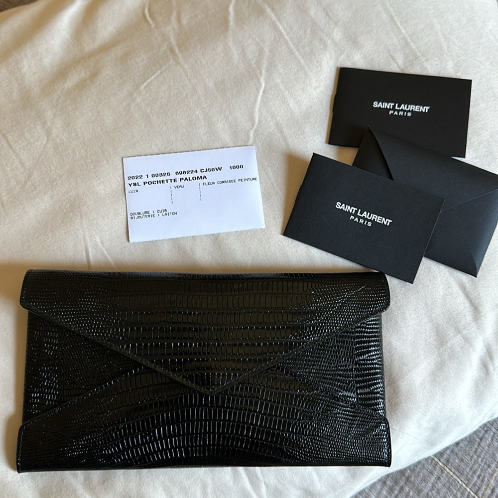 Brand new Saint Laurent Paloma Lizard-Embossed Leather Pochette - Picture 5 of 9